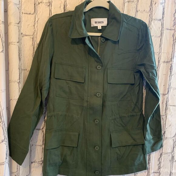 BB Dakota Long Sleeves Olive Green Jacket NWT - Picture 4 of 9
